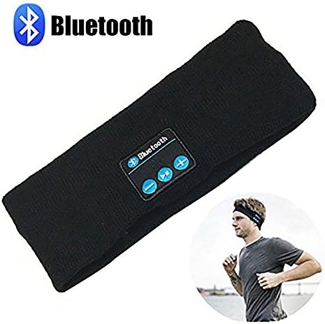Bluetooth Headband,Engmoo Unisex Knit Wireless V4.1 Bluetooth Headband Headphones Built in Mic for Outdoor Sports Christmas Tech Gifts for Teen Young Boys Girls Families(Black)