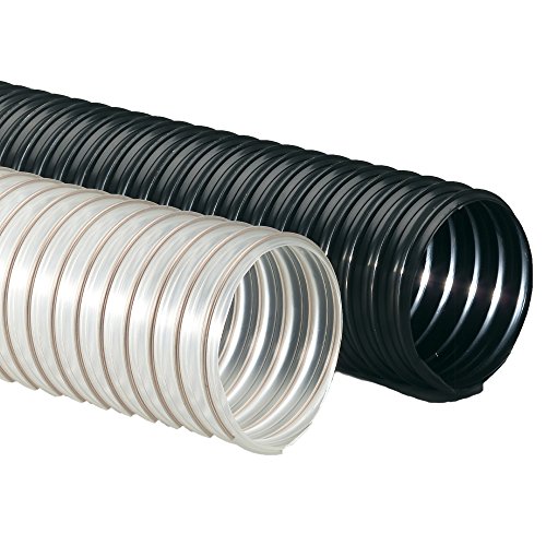 Rubber-Cal Urethane Flex (Medium Duty) Material Handling Hoses - 10" ID x 5ft Length Hose - Black (Fully Stretched) - Thumbnail 5