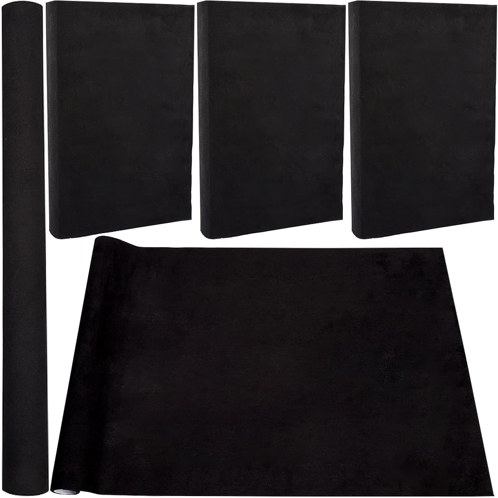 CRASPIRE 150 x 43cm Suede Book Cloth Black for A3-A8 Books Binding Fabric Surface Paper Backed Bookcover Books Album Scrapbooking Archival DIY Covering Protector Bookcloth Bookbinding Supplies
