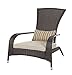 Patio-Sense Coconino All-Weather-Wicker Adirondack Chair with Beige Cushion and Lumbar Pillow