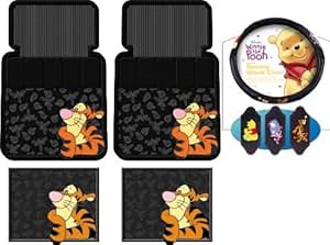 Amazon.com: 5pc Tigger Face Design Front and Rear Floor Mats Steering