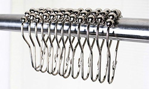 Shower Curtain Hooks Rings Rustproof Stainless Steel Stylish for Shower Rod Bathroom Home Set of 12