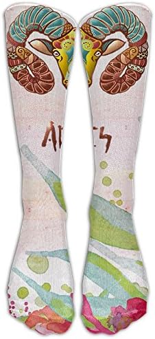 Aries Zodiac Colrful Art Design Compression Socks Fashion Simple Elastic Stockings