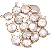 Natural freswater Pearl Connector Loose Beads Pearl Pendant Link 5 Pieces for Jewelry Making