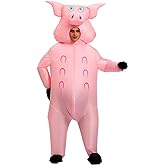 LUVSHINE Inflatable Pig Costume Adult with Drawstring Backpack, Super Cute Blow Up Costume for Birthday Party, Event