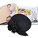 Womens Ladies Socialite Flower Black Pearl Wool Felt Fascinator Pillbox Tilt Hat A044 (Black)
