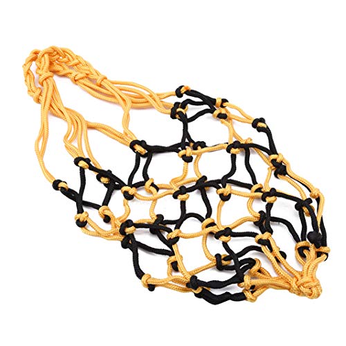 YouCY Basketball Mesh Net Bag Volleyball Football Net Mesh Bag Ball Carrier Holder Football Accessories Single Ball Carrier for Carrying Basketball Volleyball Soccer,Yellow Black