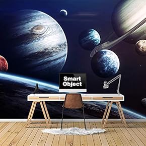 Wall Murals for Bedroom Great Universe Giant Planets Removable Wallpaper Peel and Stick Wall Stickers - 66x96 inches