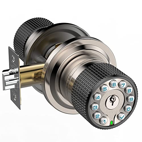 iulock Smart Door Knob with Keypad and Key,Keyless Entry Door Lock with