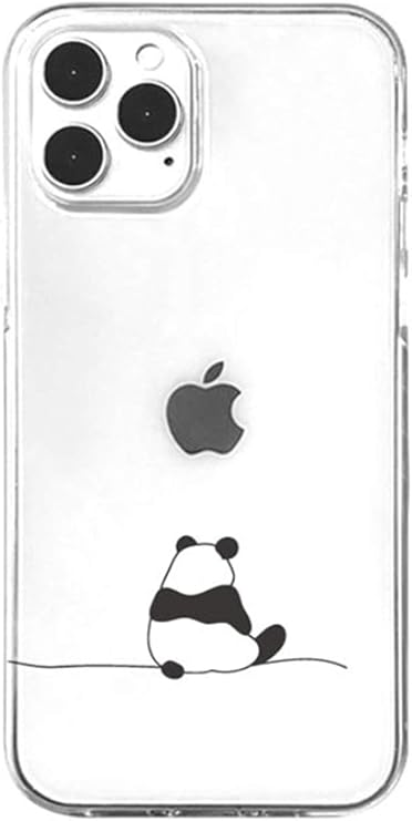 Amazon Co Jp 2デザインs Ka Btsかわいい動物パンダ熊キュートアニマルキャラクター ラブリーブラックアンドホワイトシンプルモダンスタイル可愛い後ろ姿ユニークなカップルケースおしゃれなiphoneとgalaxy用iphoneケースとgalaxyケース対応tpu透明クリアゼリースマホ