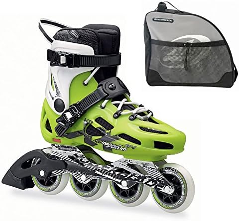 Rollerblade Maxxum 84 Acid Green and White Inline Skates with Rollerblade Skate Bag Included-9.5
