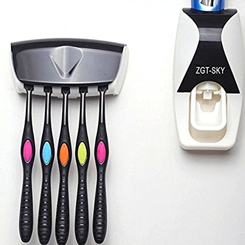 Automatic toothpaste dispenser with toothbrush holder o…