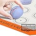 Macaron Silicone 3 Piece Non Stick Baking Mats with Measurements 2 Half Sheet Liners and 1 Quarter Sheet Mat, Non Toxic and FDA Approved,Orange and Green