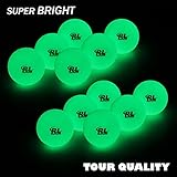 R&L Night Golf Balls Glow in the Dark - Tournament Fluorescent Golf Ball- Long Lasting Bright Luminous Balls Rechargeable with Sunlight or UV Flashlight - Included (12 Pack)