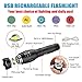 Aukelly LED Flashlights USB Rechargeable Flashlight LED,High Lumens LED Flashlight Tactical,Waterproof,Handheld,Zoomable,Bright Flashlight for Camping,Bicycling,Emergency,Work Light,with 18650 Battery