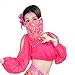 BellyLady Belly Dance Tribal Face Veil With Beads, Halloween Costume Accessory-Lake Blue