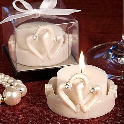 Interlocking Hearts Design Favor Saver Candles, 72 by FavorWarehouse