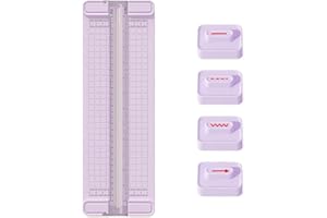 Lymizhuo 4-in-1 Bidirectional Paper Cutter,Portable Paper Trimmer with Straight, Dotted & Crease Blades for Crafting, Cardsto