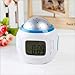 Towallmark Sky Star Night Light Projector Lamp Bedroom Clock Alarm Music, 10.4 * 8.2 * 10.2cm (0621)