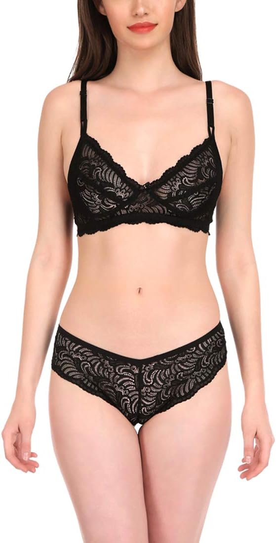 ARUBA Women's Soft Lace Bra and Panty Set (Pack of One Lingerie Set)