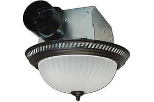 Air King DRLC701 Round Bath Fan with Light, Bronze