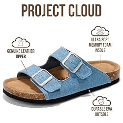 Project Cloud Genuine Leather Flat Sandals Women