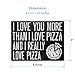 JennyGems Pizza Gifts for Pizza Lovers, I Love You More Than I Love Pizza Wooden Sign, Shelf Decor and Wall Hanging, Made in USA