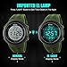 Digital Sports Watch Water Resistant Outdoor Easy Read Military Back Light Black Big Face Men's 1167 (army green)
