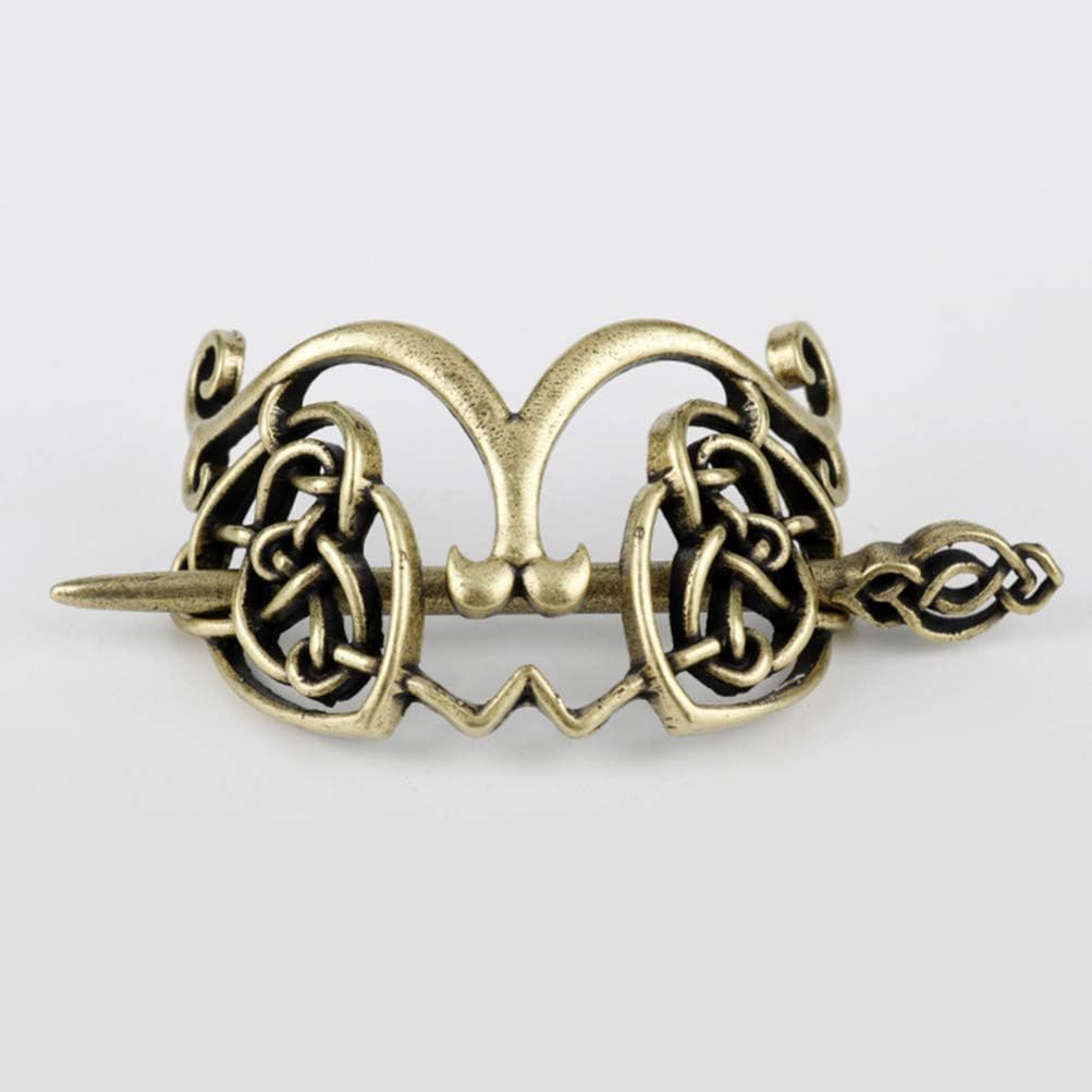 Lurrose Womens Hair Accessories 2Pcs Vintage Hair Clips Bronze Knot Hair Viking Hair Accessories Hair Slide Stick Metal Barrettes Womens Hair Clips - Image 4