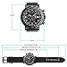 LIEBIG Men's Analog Quartz Watches Chronograph 50M Water Resistant with Black Leather Military Style Wrist Watch
