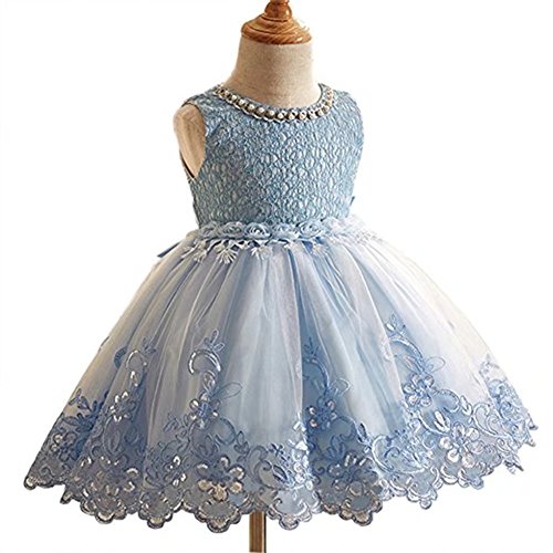 ZAH Girl Party Dress Kids Ruffles Lace Party Wedding Dresses 2T-10Years(Blue,8-9Y)