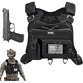 Jueachy Chest Bag For Men: Tactical Chest Vest Fits Most Pistols Chest Rig EDC Pouch Pack for Running,Hiking,Travel