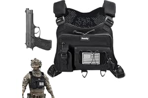 Jueachy Chest Bag For Men: Tactical Chest Vest Fits Most Pistols Chest Rig EDC Pouch Pack for Running,Hiking,Travel
