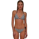 DKNY Womens Bikini Set ̶ Triangle Bikini Top & Low Rise Side Tie Bottom