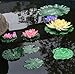 Lightingsky Artificial Floating Foam Lotus Leaves Artificial Foliage Pond Decor (18cm+15cm+10cm, Pack of 6)
