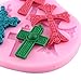 Mujiang 4-Capacity Cross Silicone Clay Fimo Sugarcraft Candy Fondant Molds