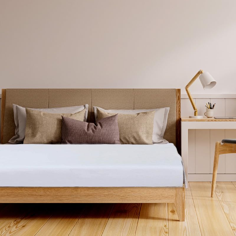 DTEX HOMES Emperor Fitted Bed Sheets Deep Pocket Single Bed 30 cm 12 Inch Deep - 100% Pure Egyptian Cotton 800 Thread count Sateen Super Soft Hotel Quality Bedding, (Emperor - White)