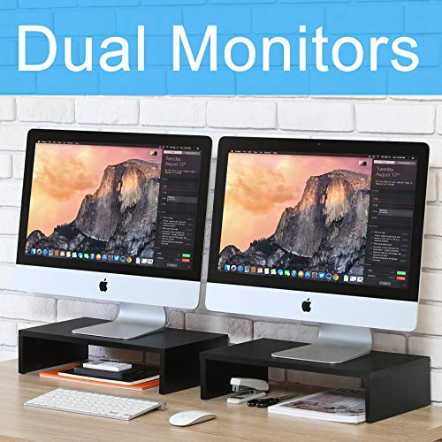 FITUEYES Computer Monitor Riser Stand Desktop Stand Workspace Organizer 2-Pack DT104202WB