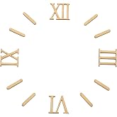 PATIKIL Wooden Clock Numbers Kit, 1.38inch Self Adhesive Clock Numbers Accessories for DIY Digital Clock Number Replacement Parts, Roman Numerals/Vertical Bars