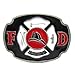 Black & Red FD Fire Dept Department Belt Buckle Firefighter Fireman Ameican Hero