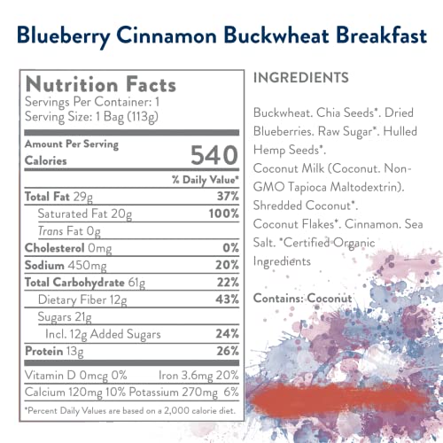 Heather's Choice Blueberry Cinnamon GlutenFree Buckwheat Breakfast