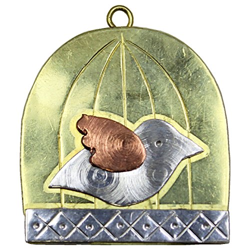 Puffin & Company Bird & Birdcage Needle Nanny Magnetic Needle Minder Holder, Brooch