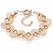 Mytys Silver Metal Textured Bracelet with Interwoven Hollow Circular Links and Polished Metal, Adjustable Length Design with Spring Buckle for Modern Elegance