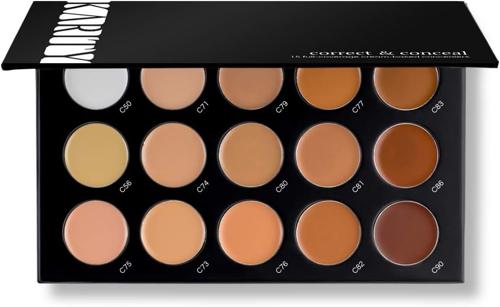 15 Full Coverage Highly Pigmented Cream Based Professional Concealer Palette Face Makeup Kit Set Pro Palette High-end Formula