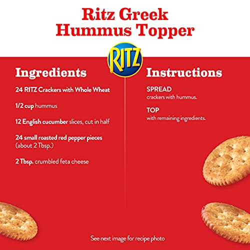 RITZ FRESH STACKS WHOLE WHEAT CRACKERS, TRAVEL SNACKS, 11.6 OZ (8 MULTI SNACK PACKS)