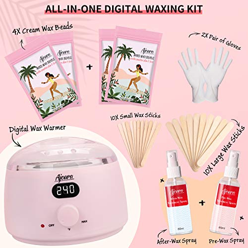 Home Waxing Kit, Ajoura Digital Wax Warmer Kit for Brazilian Bikini