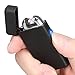 Kivors USB Rechargeable Windproof Dual Arc Lighter Flameless Electronic Plasma Cigarette Lighter Frosted Lighter Blue Button Light, Black