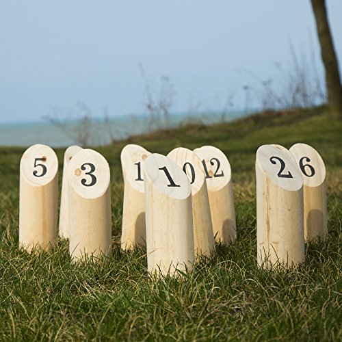 Hey! Play! Wooden Throwing Set, 12 Numbered Pins
