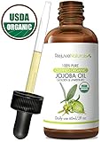 Jojoba Oil (2oz) USDA Certified Organic, 100% Pure, Cold Pressed & Unrefined by RejuveNaturals. Radiant, Moisturized & Youthful Skin & Hair. For Stretch Marks, Healthier Nails & Cuticles & Beard Oil