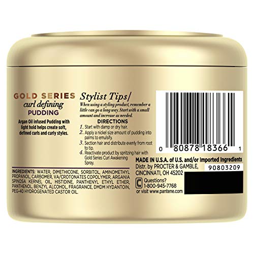 Pantene, Hair Cream Treatment, Sulfate Free Curl Defining Pudding, Pro-V Gold Series, for Natural and Curly Textured… - Image 2